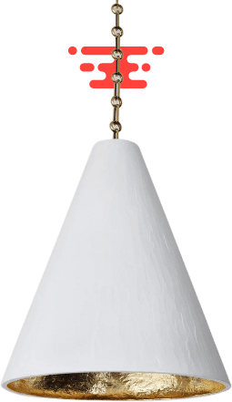 gilded plaster cone hanging light.png